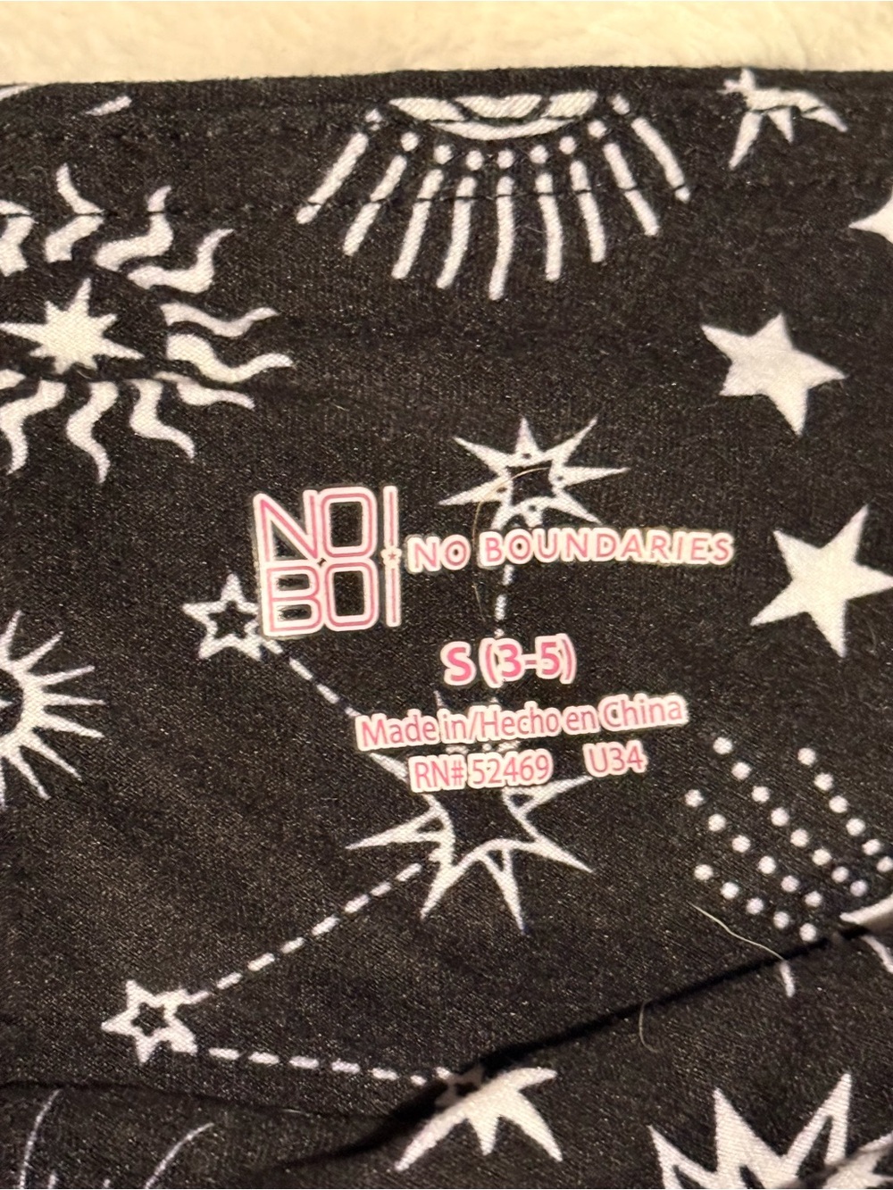 No Boundaries Black & White Celestial Print pants